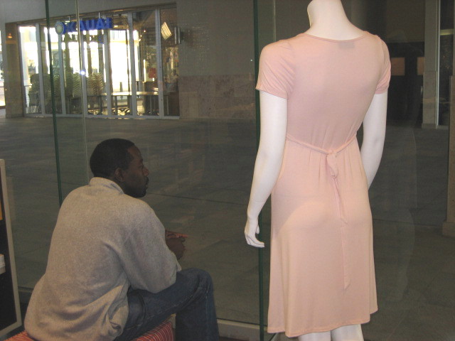 man and mannequin