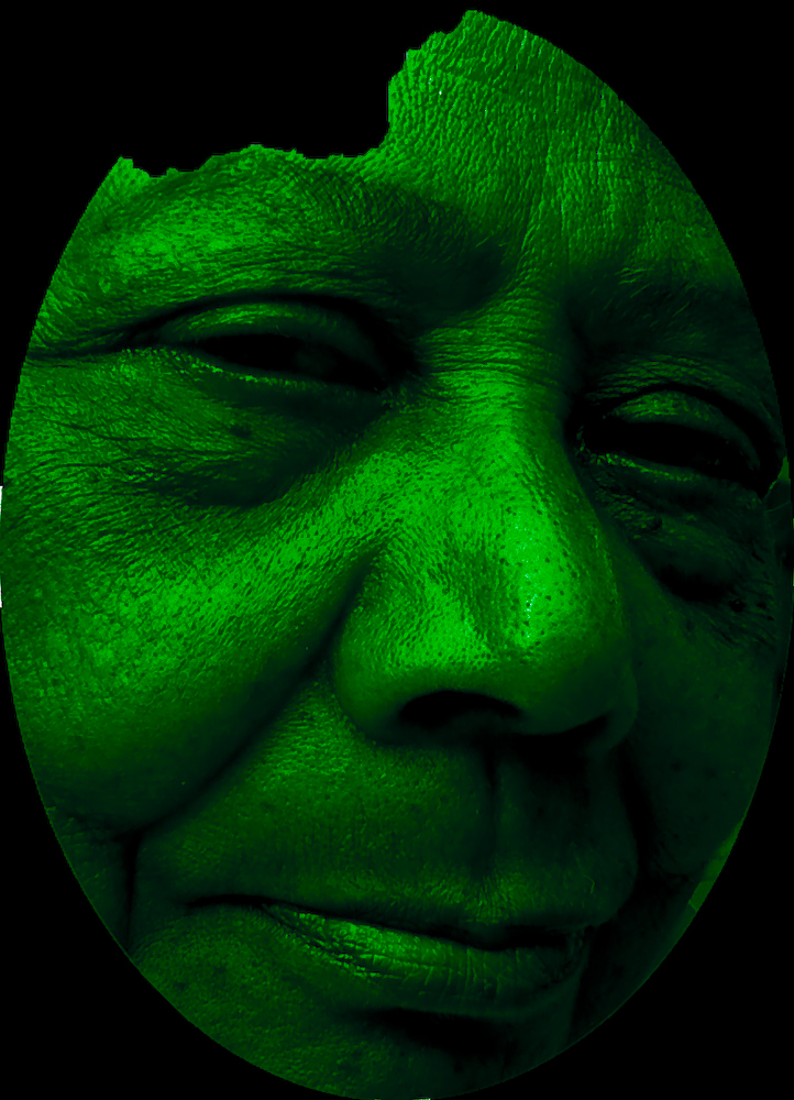 Green face