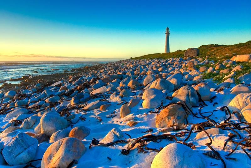 Rocks on the beach at Kommetjie lighthouse