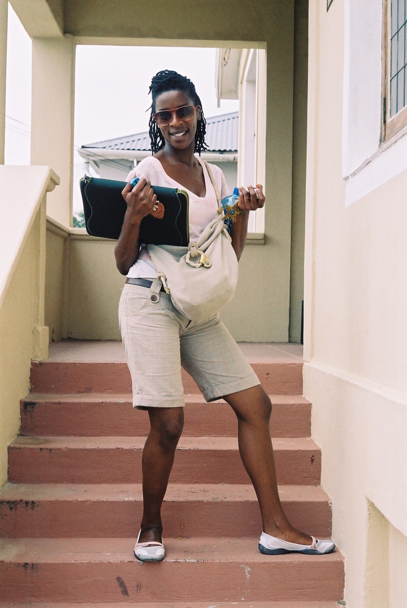 shorts, shades, cheesy poses