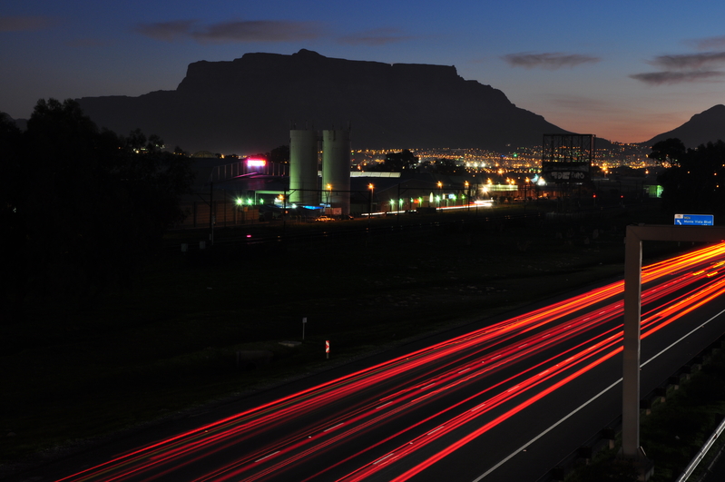 Table Mountain at night