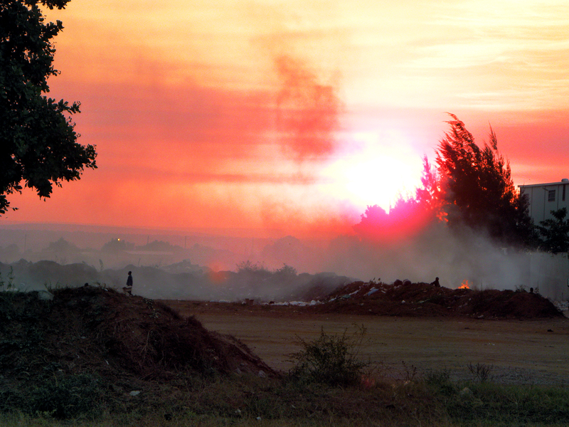 Sunset in repository of wast