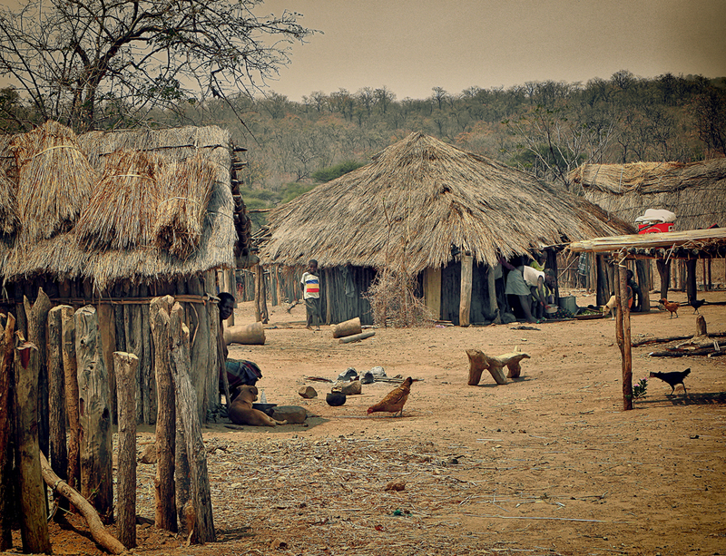 Umpand Ukua village. Zambezi river