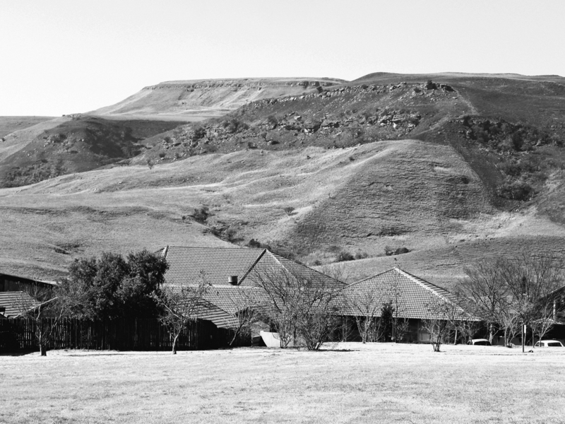 The mountain in black and white