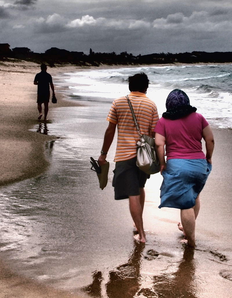 Walking on the beach