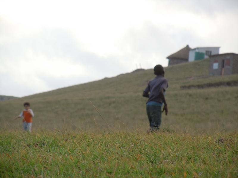 Kids playing football