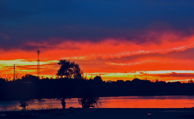 Sunset in the  River