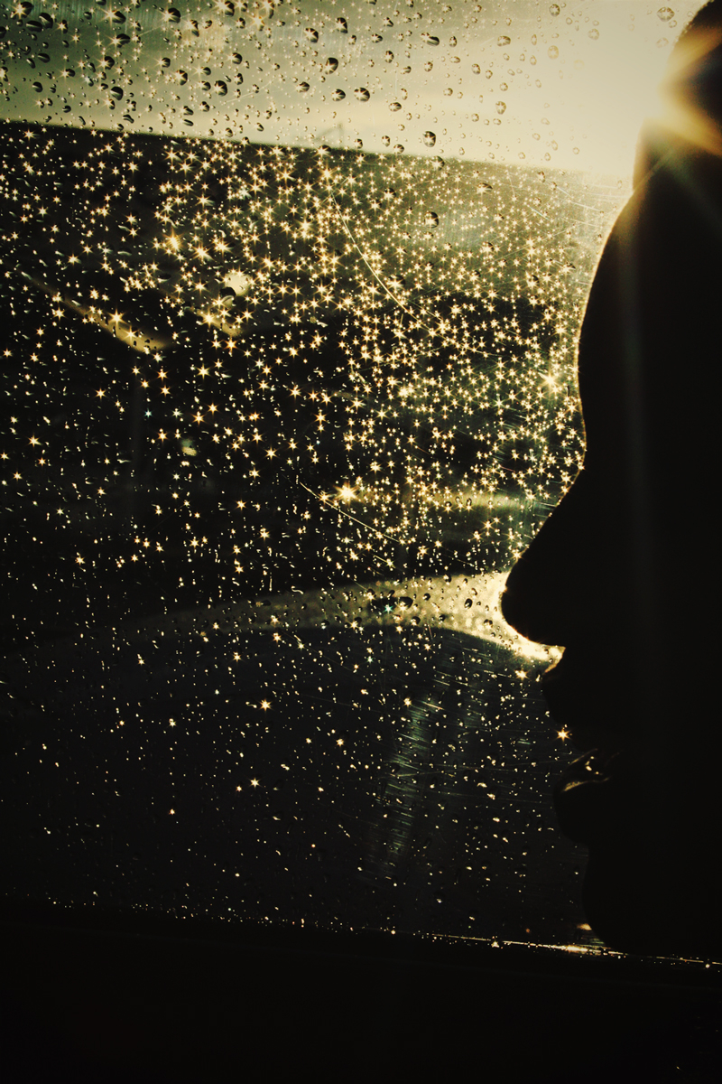 sun through rain drops...