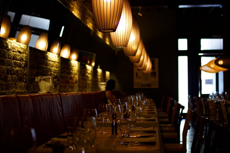 Lone woman in a restaurant