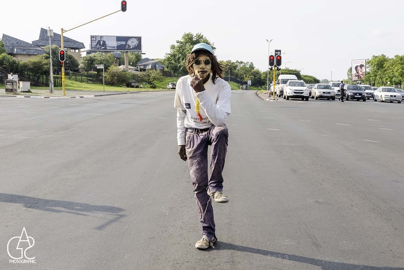 The intersection street hustler, Johannesburg 2013