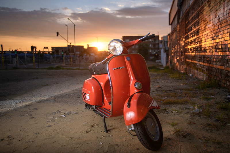 Vespa in repose at sunset