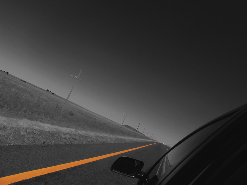 Along the yellow line