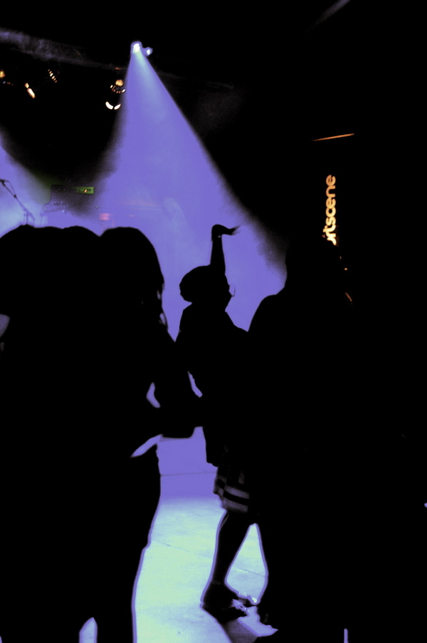 Dancing under the Blue light!