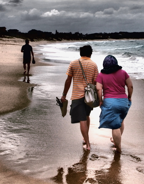 Walking on the beach