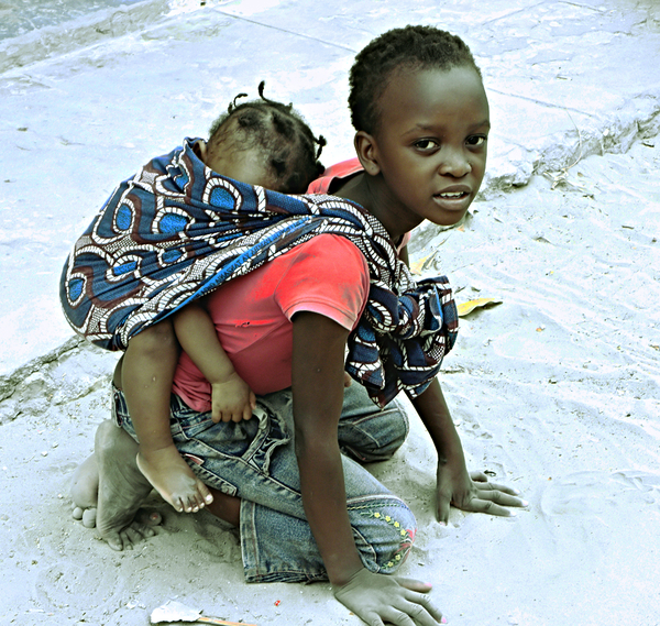 Playng  and looking for is  sister